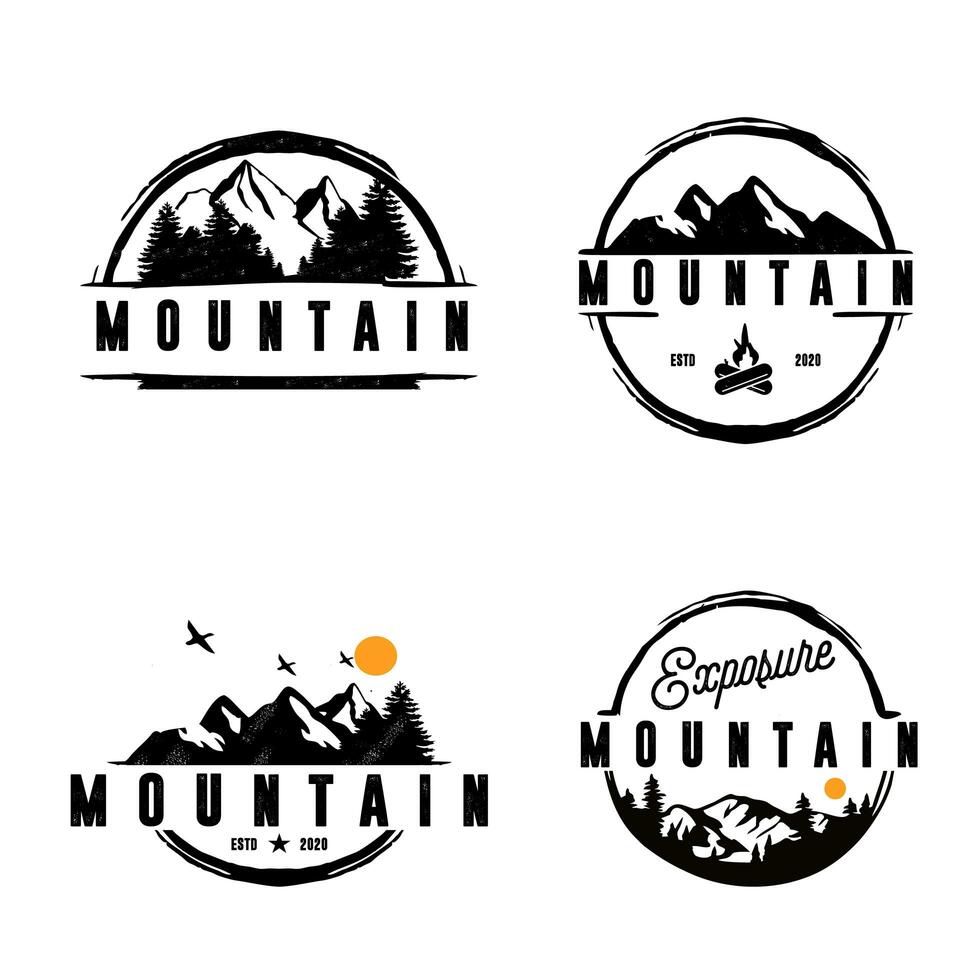 Mount bundle logo template premium vector