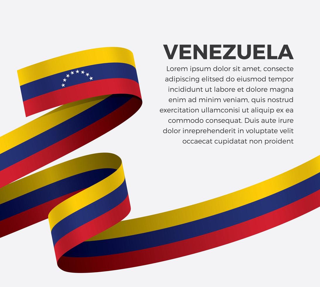 cinta de bandera de onda abstracta de venezuela vector