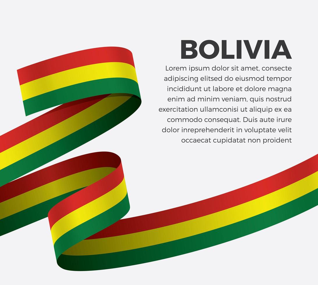 Bolivia abstract wave flag ribbon vector