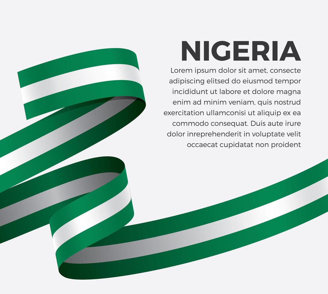 cinta de bandera de onda abstracta de nigeria vector