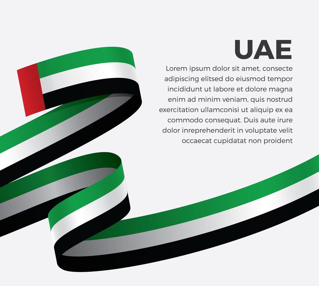 UAE abstract wave flag ribbon vector