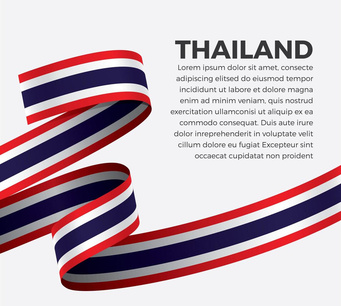 Thailand abstract wave flag ribbon vector