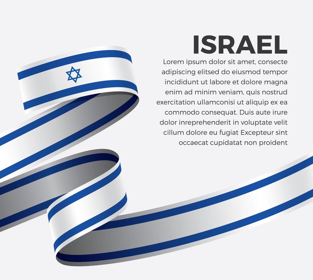 Israel abstract wave flag ribbon vector