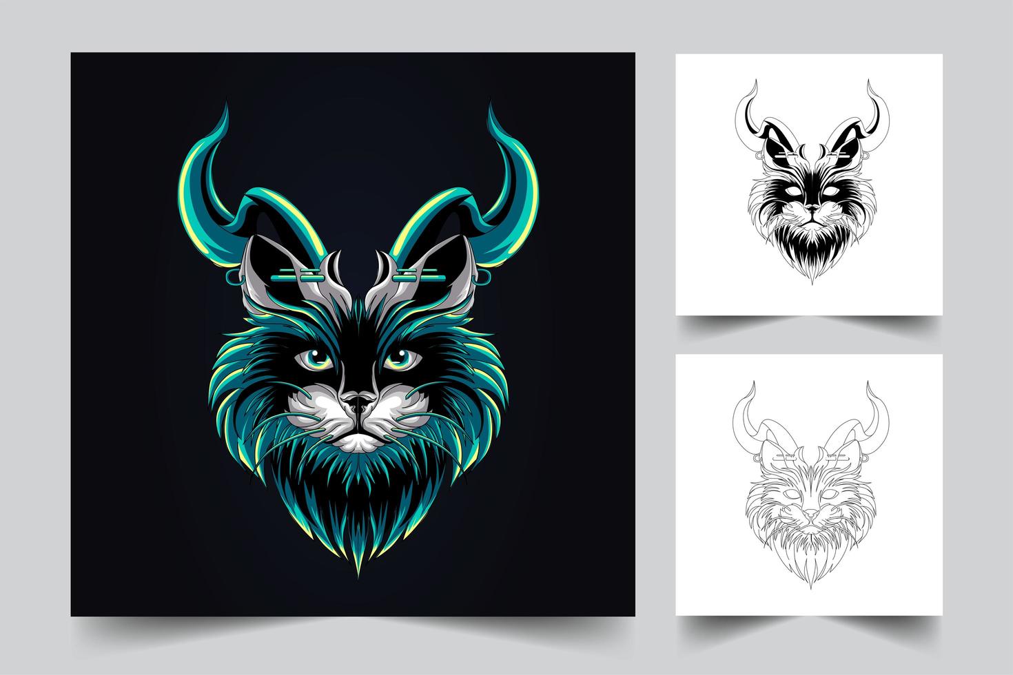 cute cat artwork illustration vector