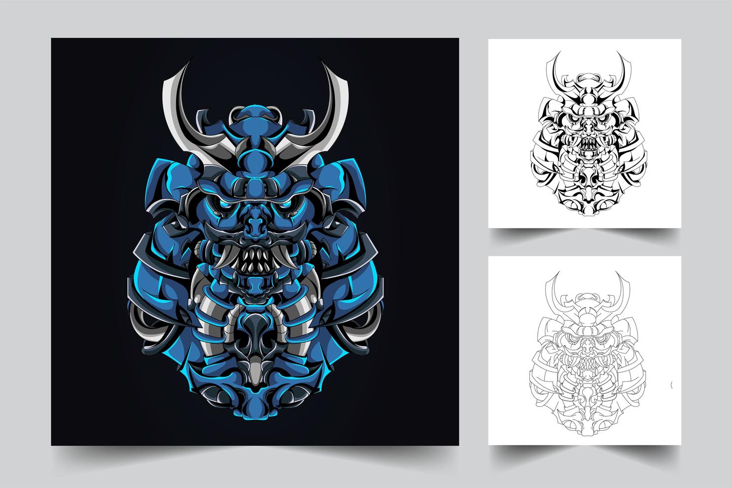 mecha japan ronin artwork illustration vector