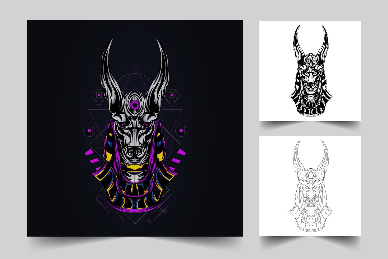 ilustración de arte de anubis vector