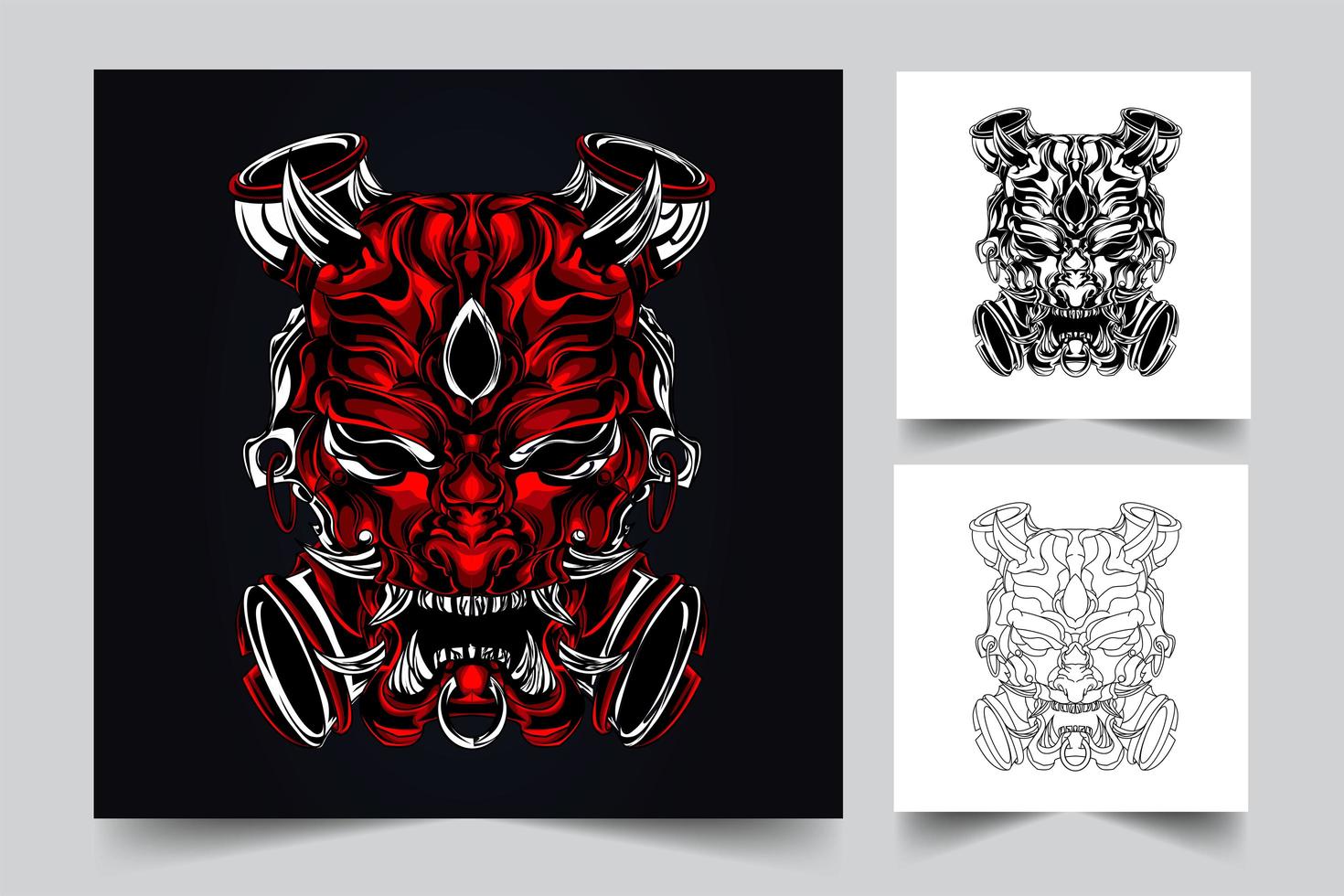 devil face artwork illustration vector