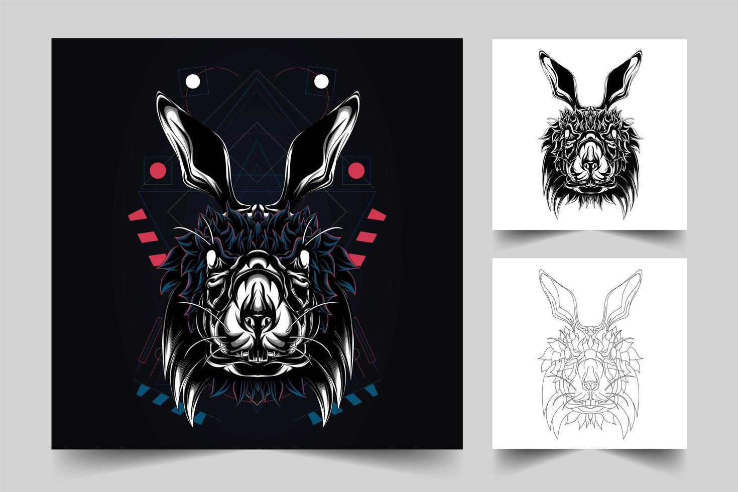 rabbit artwork illustration vector