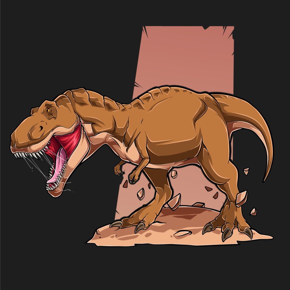 brown angry tyrannosaurus t rex vector
