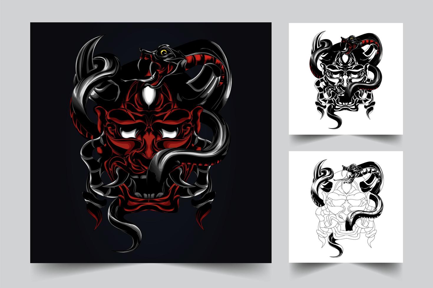 devil snake artwork illustration vector