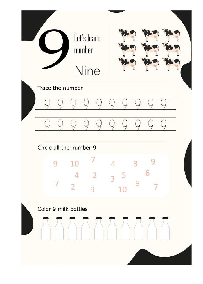 worksheet number nine vector