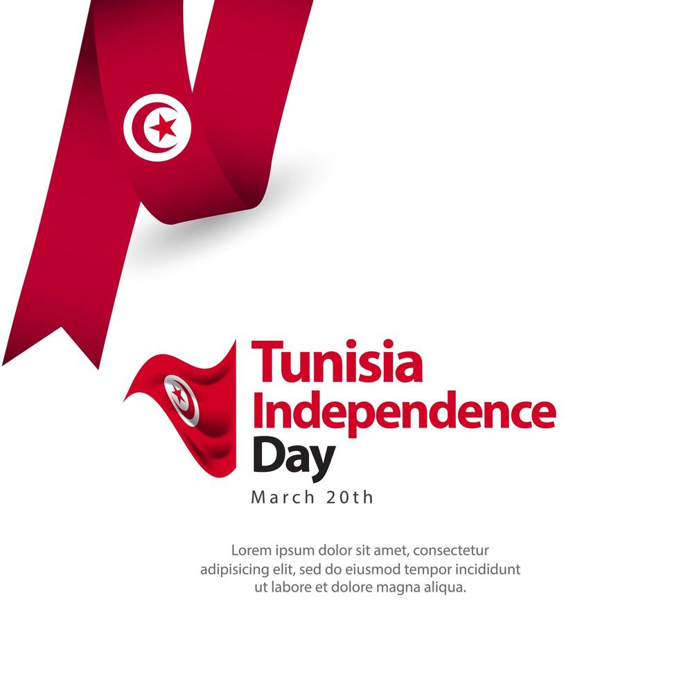 Happy Tunisia Independence Day Celebration Vector Template Design Illustration