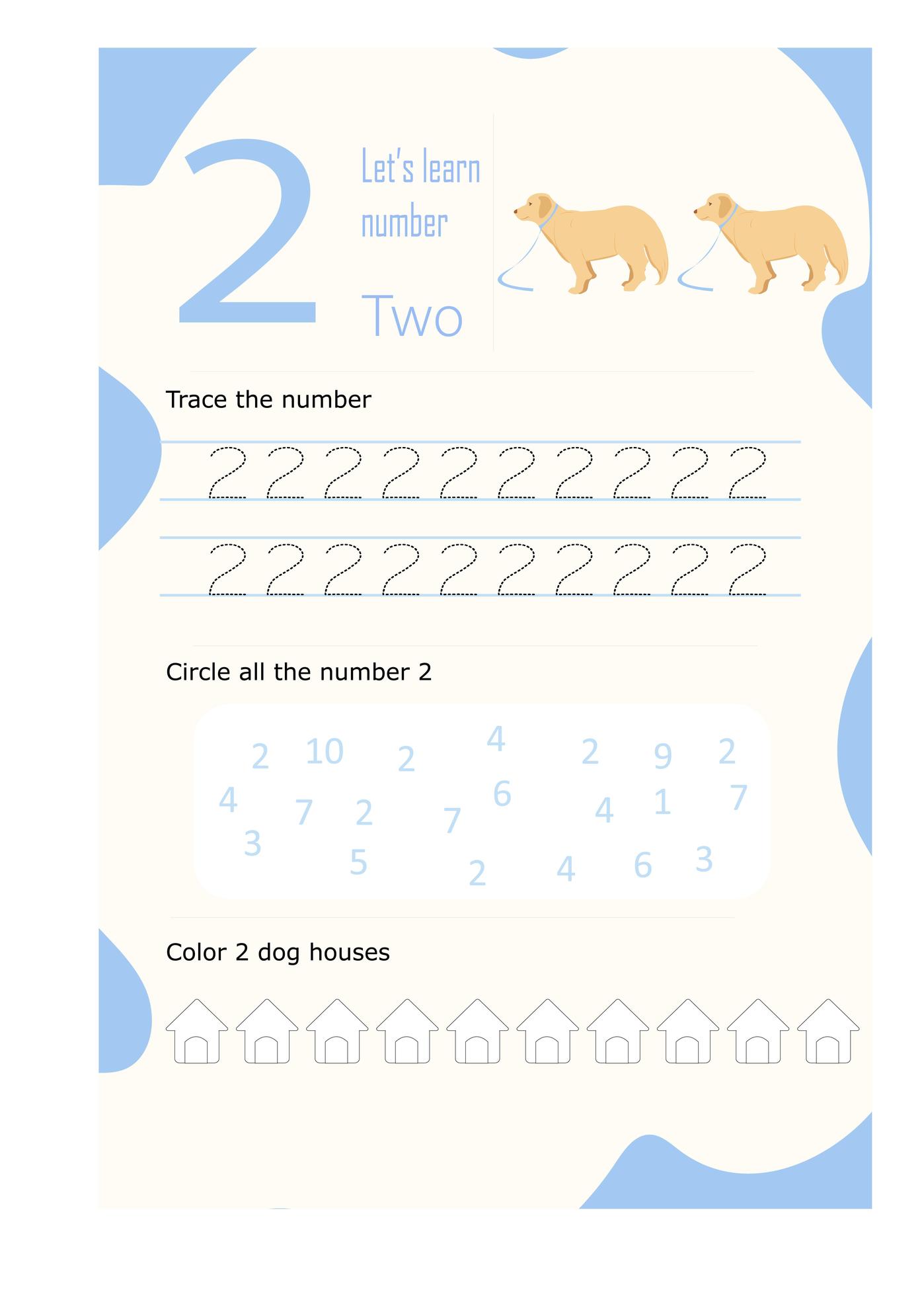 worksheet number two 1886016 Vector Art at Vecteezy