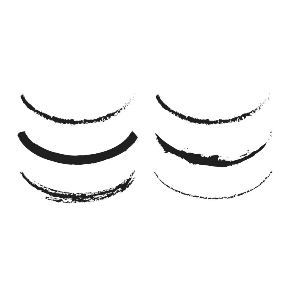 Smile Brush Compilation Black and White Vector Template Design Illustration