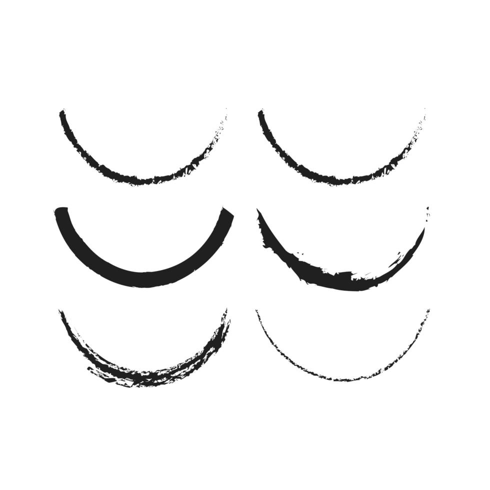 Smile Brush Compilation Black and White Vector Template Design Illustration