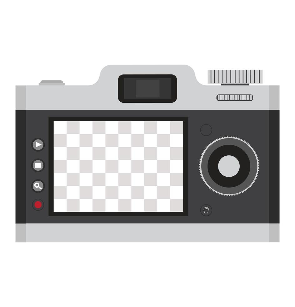 Camera Flat style with blank screen vector