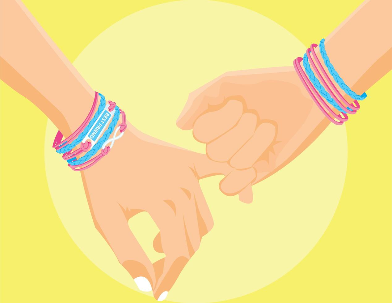 Holding Hands Friendship Day Banner Flat vector illustration.