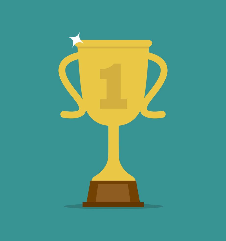 trophy cup flat icon vector