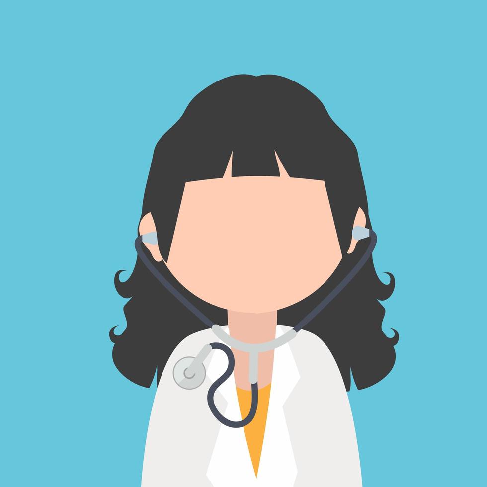 personaje de dibujos animados médico con estetoscopio vector