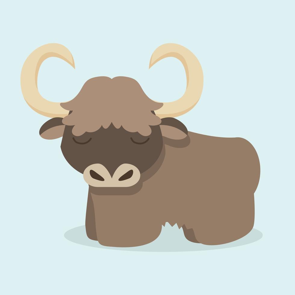 Cute bison cartoon vector