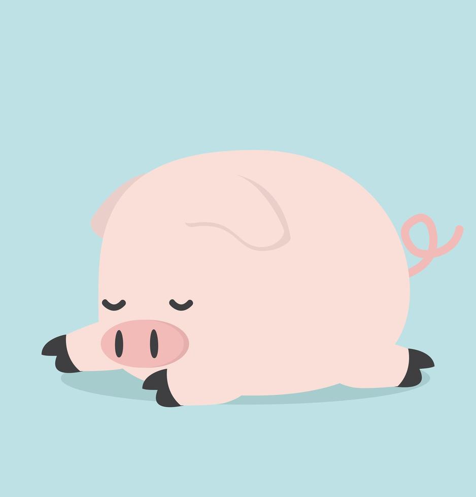 lindo vector de cerdito durmiendo