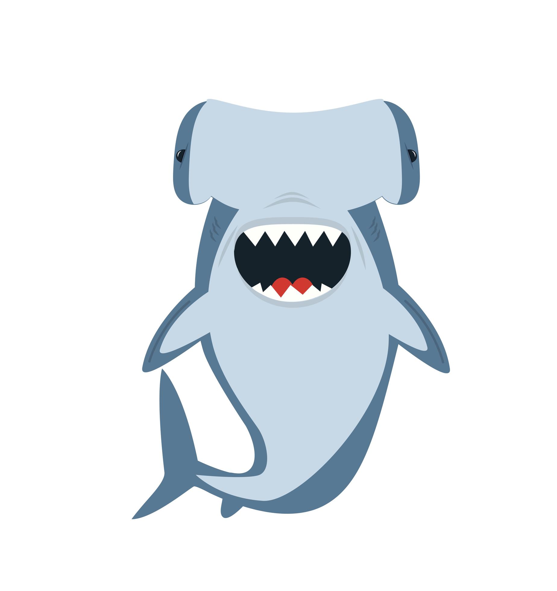 Hammerhead Shark isolated on white background vector 1886128 Vector Art