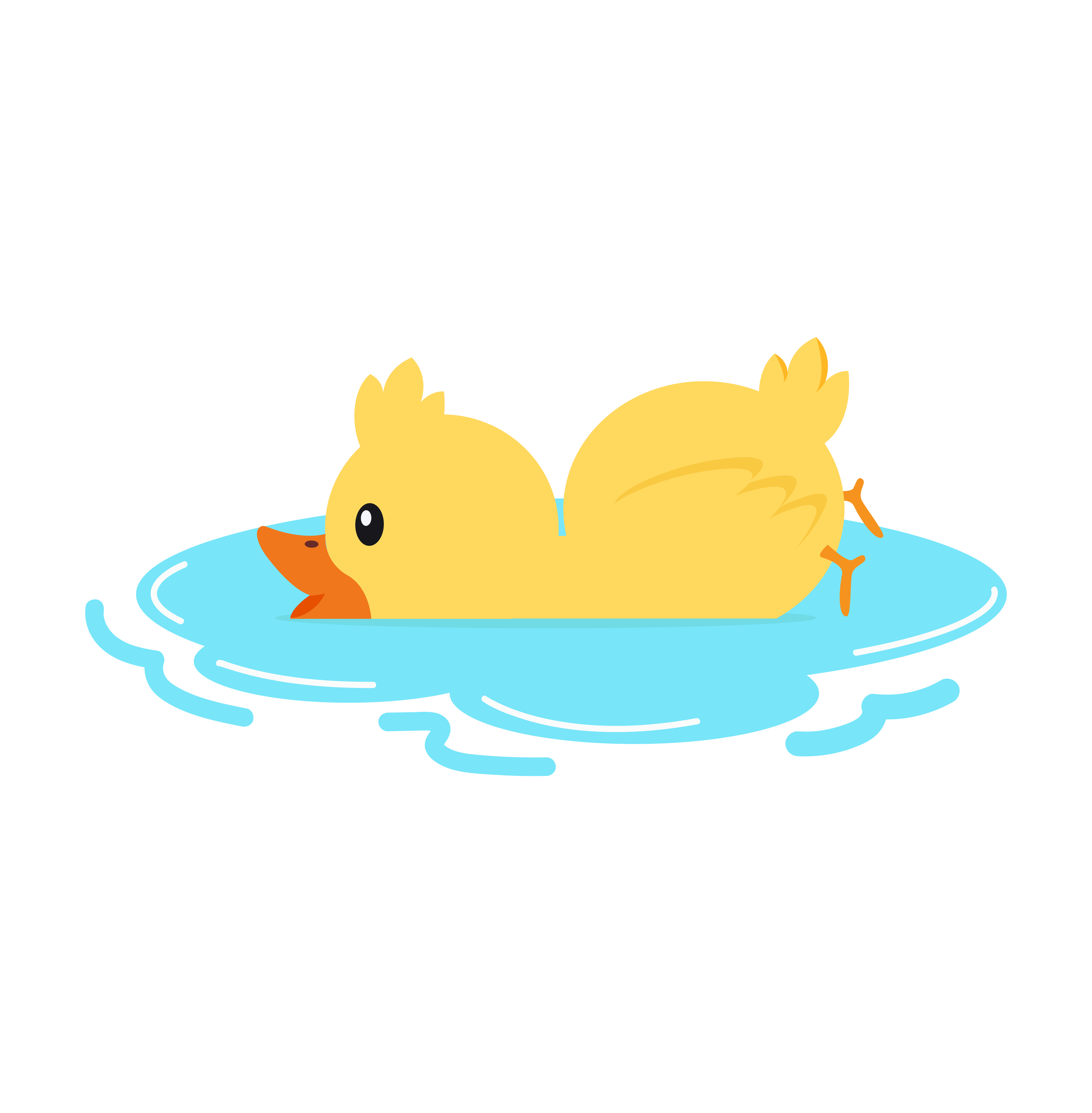 Cute yellow duck character on the water 1886137 Vector Art at Vecteezy