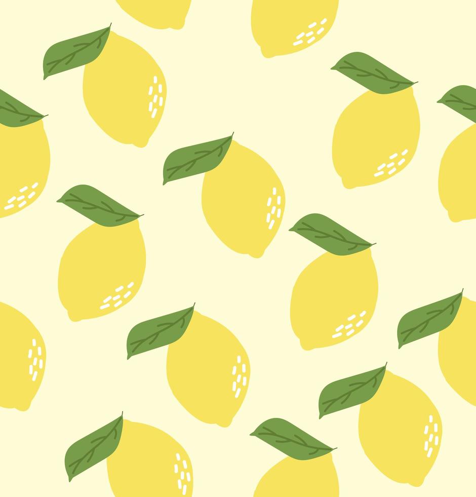 Fresh lemons Minimal flat seamless pattern vector