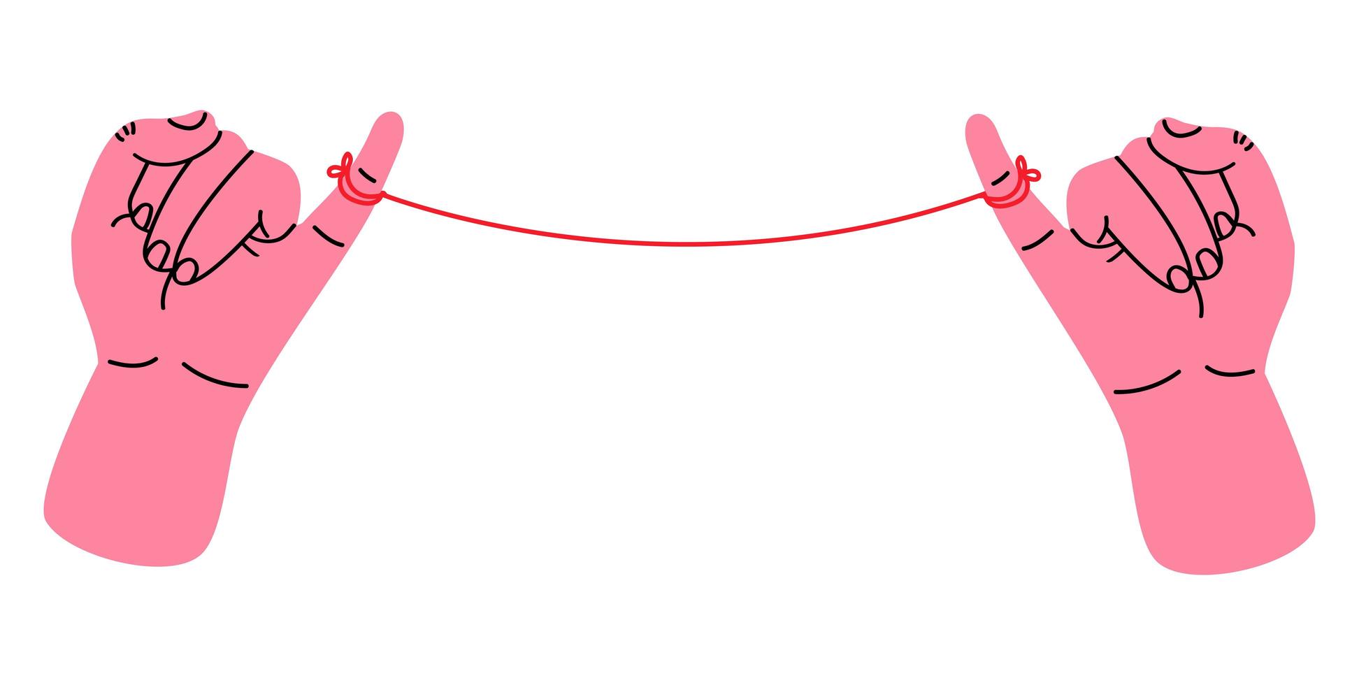 Little pinky promise with red thread vector