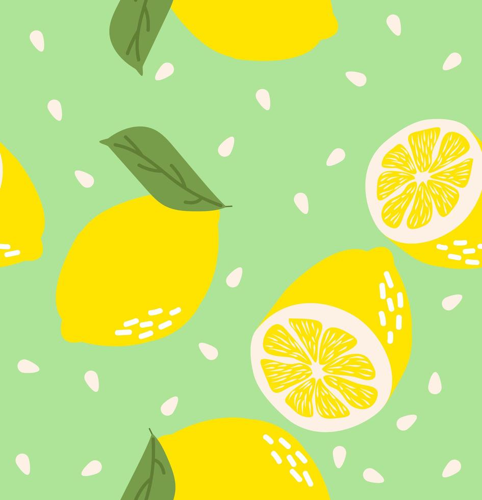 Fondo de limones frescos de patrones sin fisuras vector