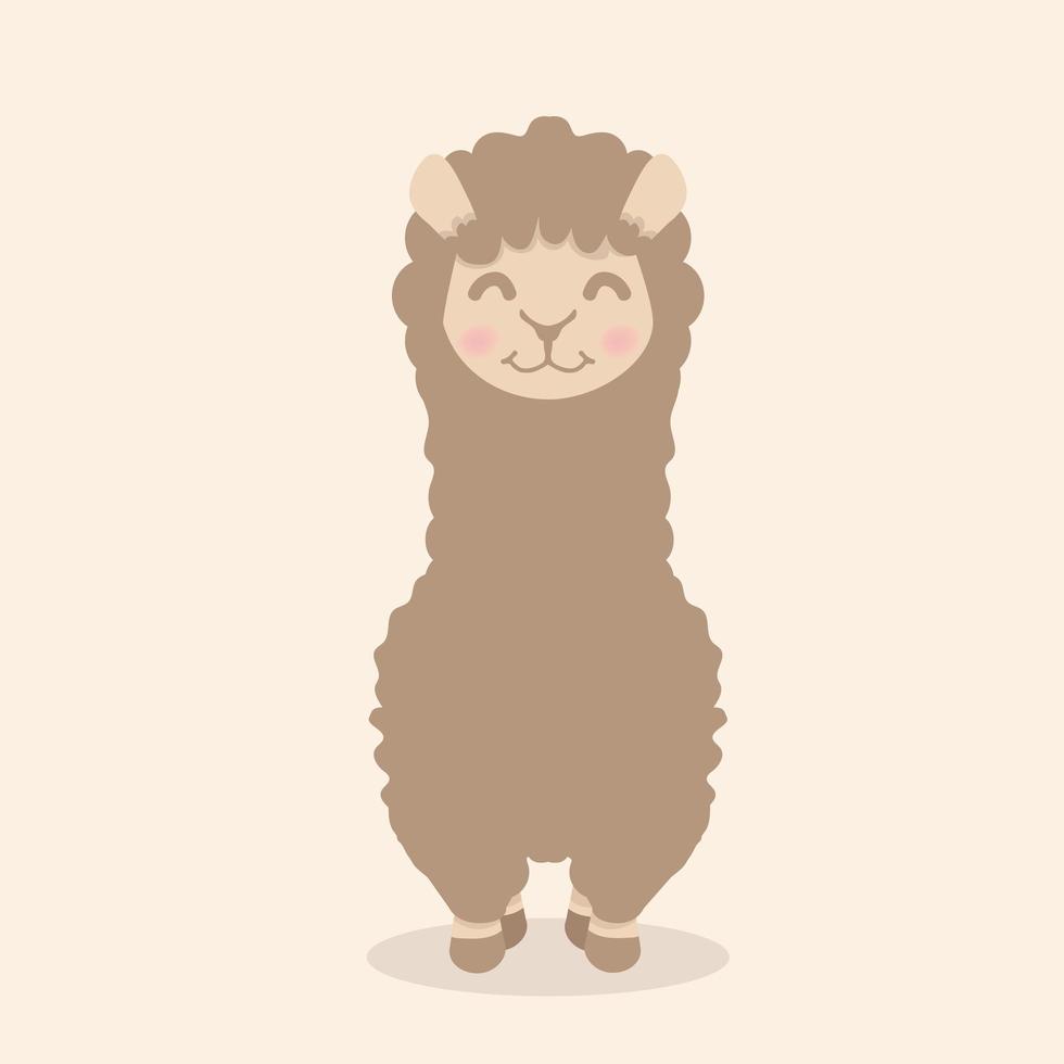 lindo vector esponjoso de alpaca