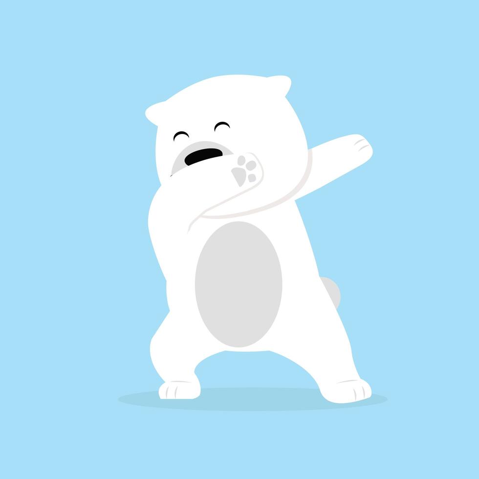 Polar Bear making a dab dance movement vector