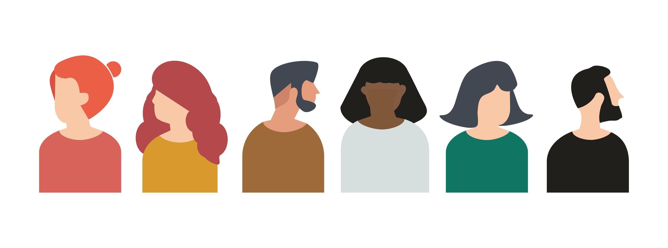 Set of people heads for avatars vector