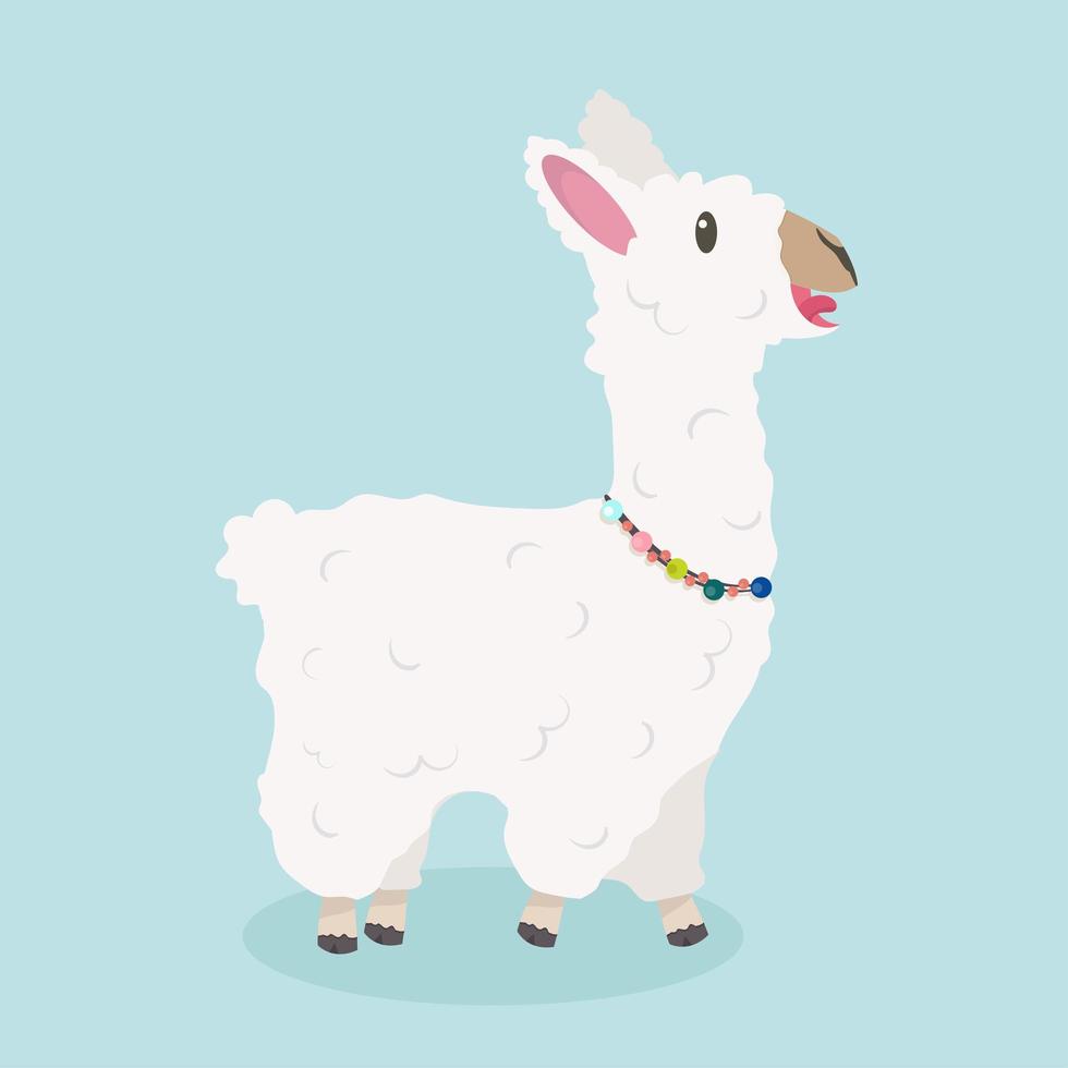 Ilustración de vector de animal de alpaca