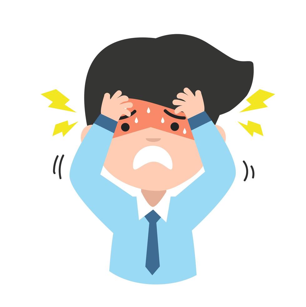 businessman with a headache vector