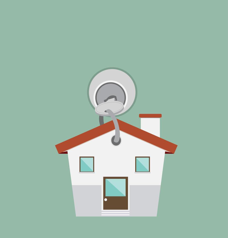 Vector of house with silver key