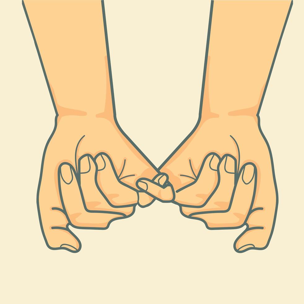 Hands in a Pinky promise gesture concept vector