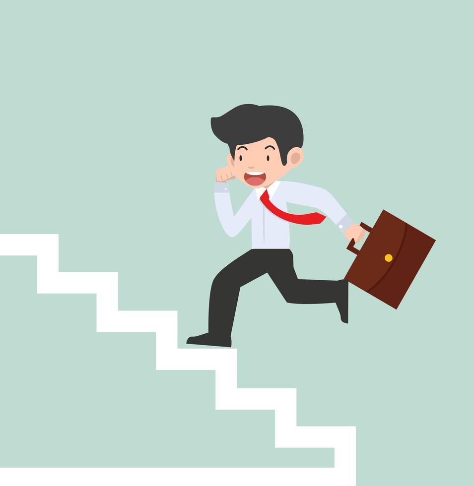 businessman Running Up Stairs Concept 1886316 Vector Art at Vecteezy