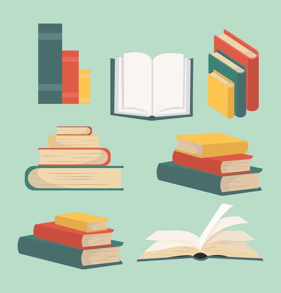 Stacks of books collection vector