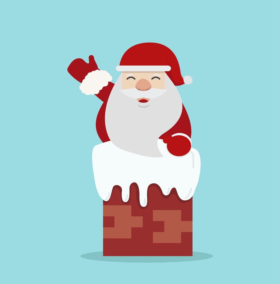 santa claus en la ilustración de vector de techo