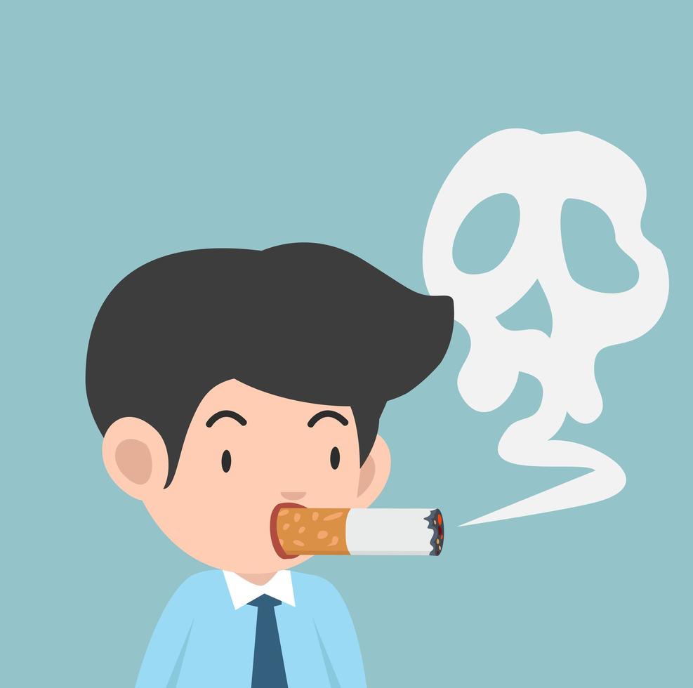 businessman smoking a cigarette vector illustration