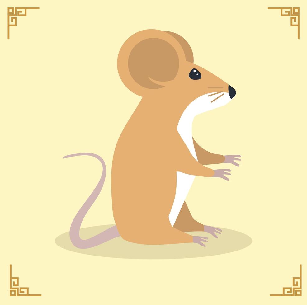 Ilustración de vector de personaje de ratón de rata