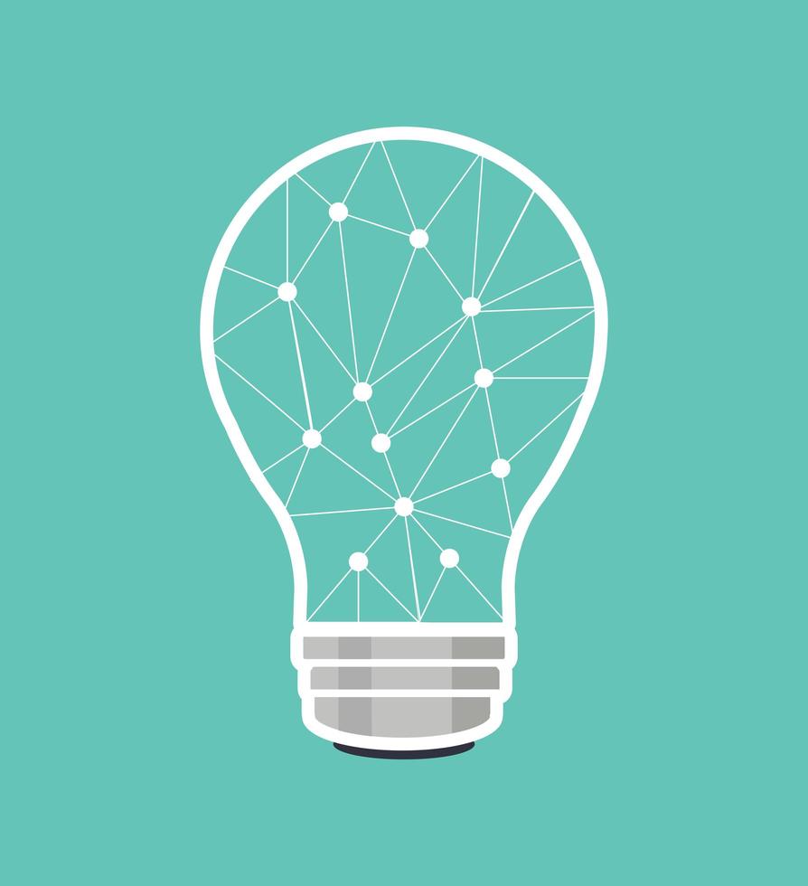 Creative brain light bulb connect the dots vector