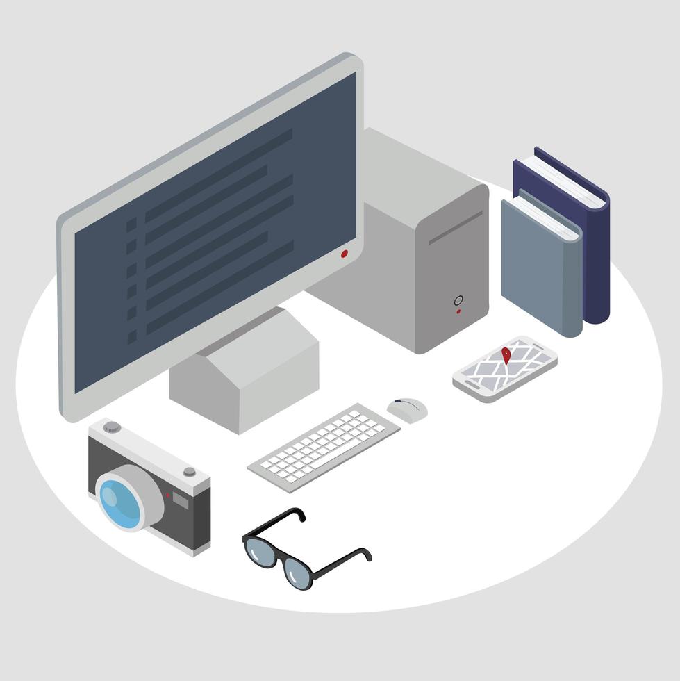 Technology Elements isometric on a white background vector