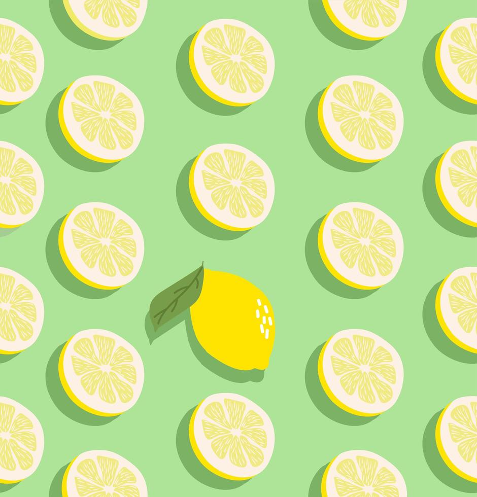 patrón sin costuras de fruta de limón vector