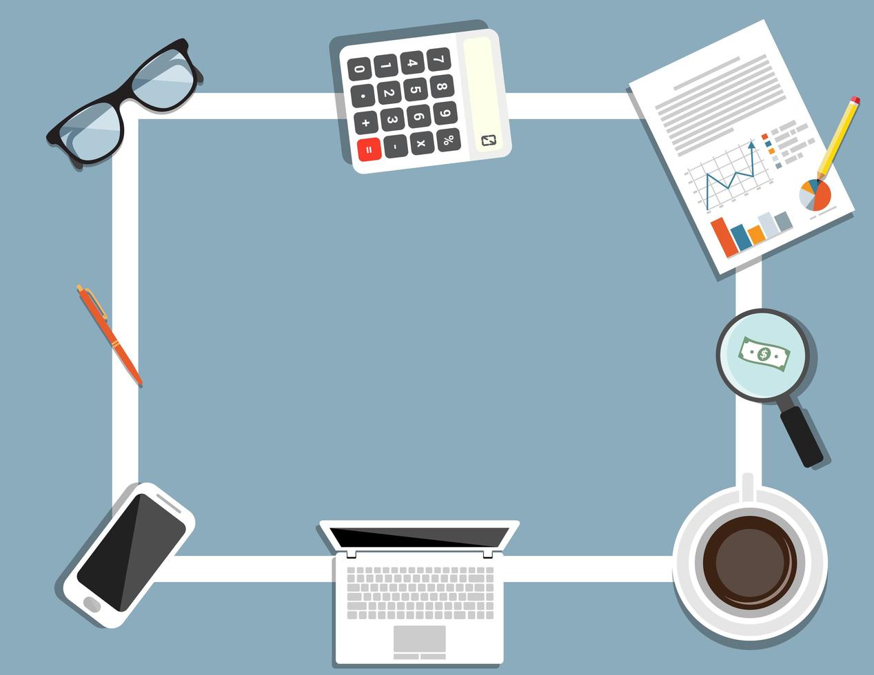 business items elements flat icon vector