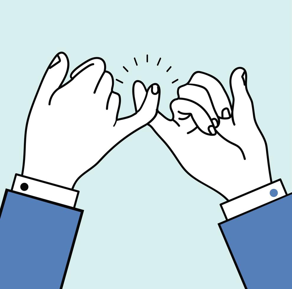 promise pinky fingers, hand gesture vector