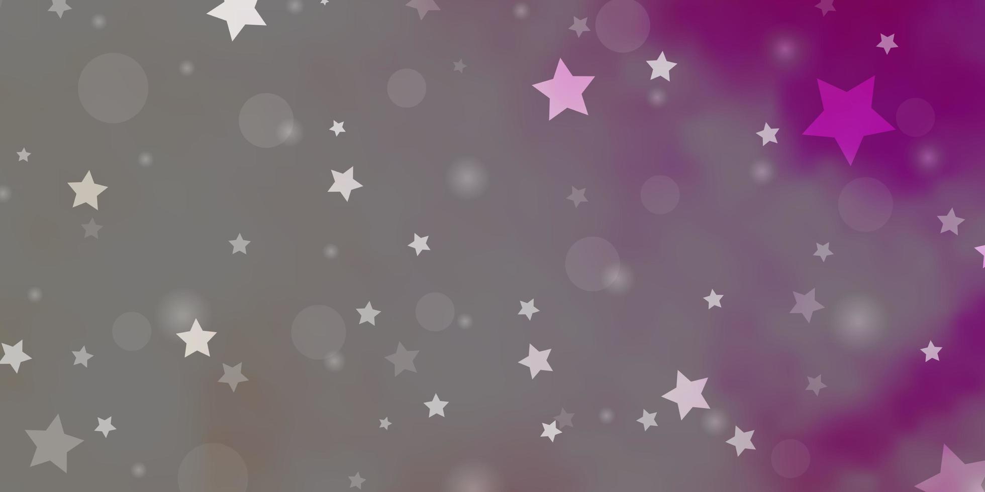 Fondo de vector de color rosa claro, amarillo con círculos, estrellas.