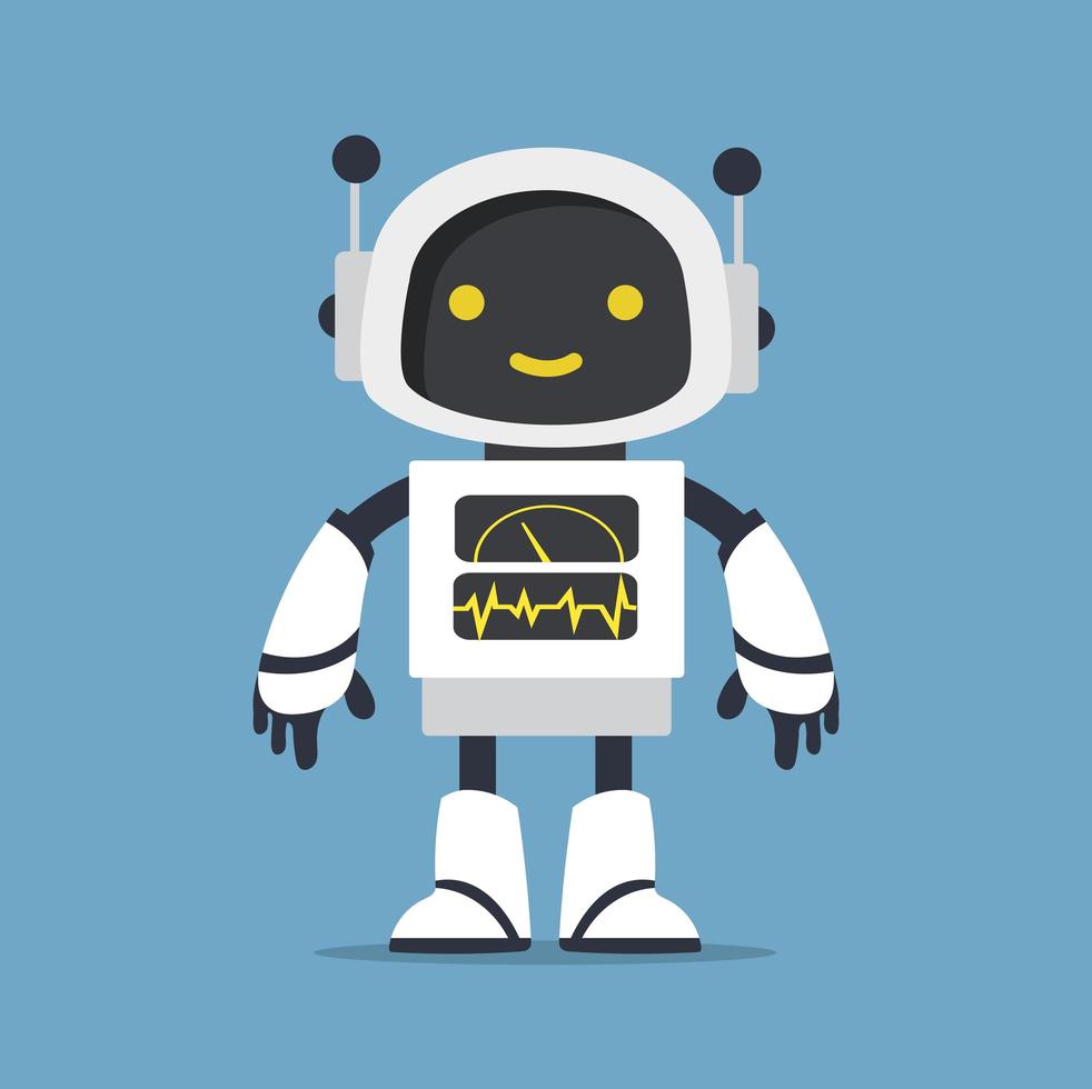 cute white ai robot character vector