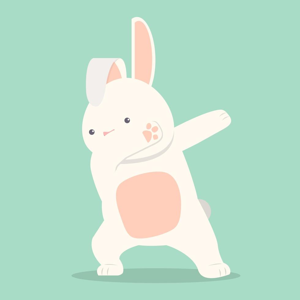 Funny bunny dab dancing vector